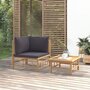 Voir la diapositive 1 : VIDAXL Salon de jardin 2 pcs avec coussins gris fonce bambou