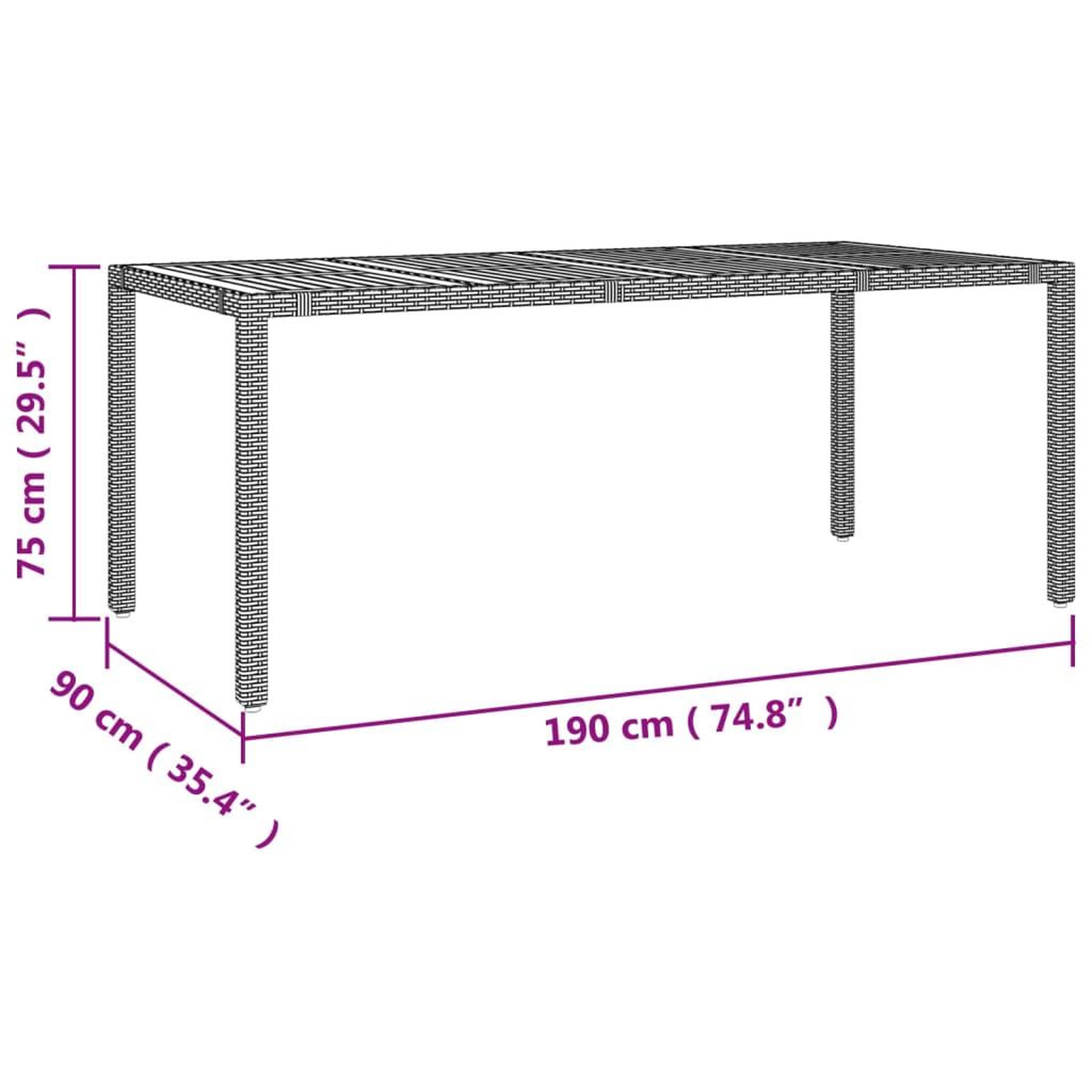 Voir la diapositive 6 : VIDAXL Ensemble a manger de jardin 9 pcs noir poly rotin et acacia