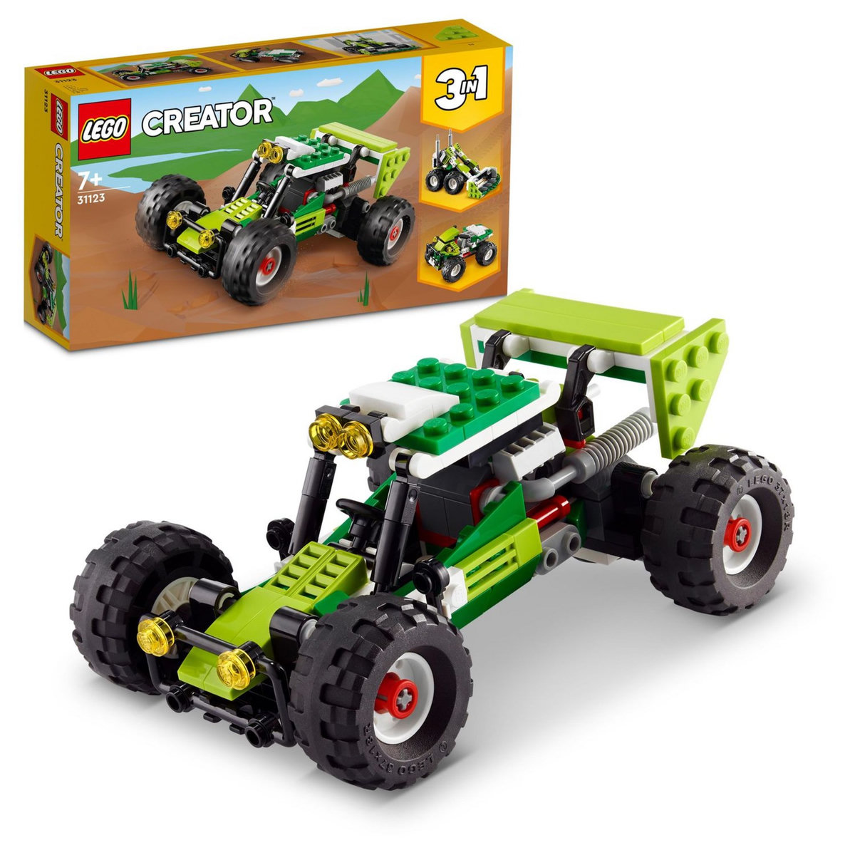 LEGO Creator 31123 Le Buggy Tout-Terrain,  Jouet de Voiture 3 en 1, Jouet Pour Enfants 