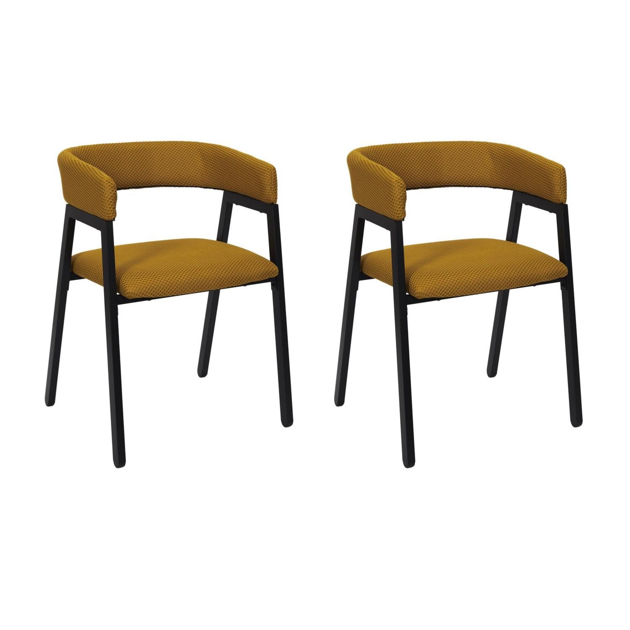 TOILINUX Lot de 2 fauteuils design atome. Coloris disponibles : Gris, Jaune