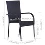 Voir la diapositive 5 : VIDAXL Chaises empilables d'exterieur lot de 6 Resine tressee Noir