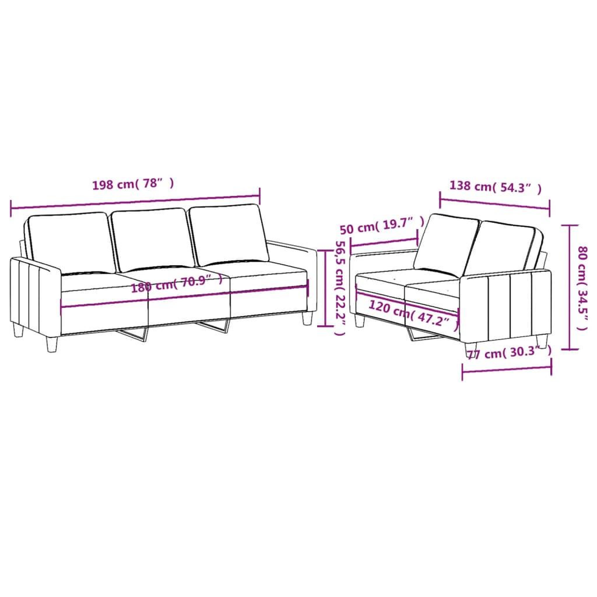 Voir la diapositive 6 : VIDAXL Ensemble de canapes 2 pcs avec coussins Jaune clair Tissu