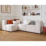 LISA DESIGN Arty - canapé modulable d'angle gauche 4 places - en velours côtelé. Coloris disponibles : Noir, Beige, Gris, Vert, Jaune, Orange, Bleu