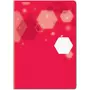 AUCHAN Cahier piqué polypro 17x22cm 140 pages grands carreaux Seyes rouge motif hexagonal
