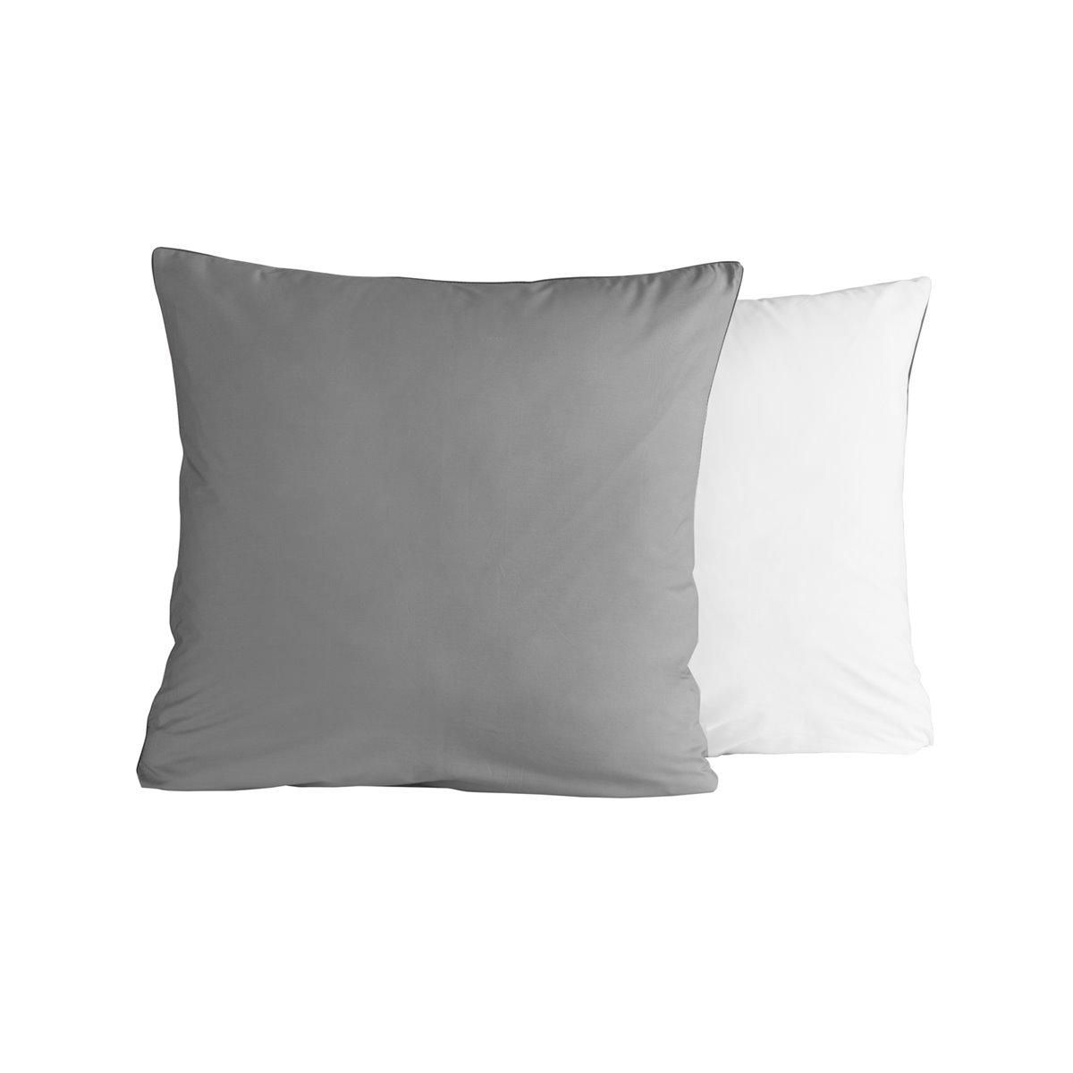Sensei Maison Lot de 2 taies d'oreiller bicolores en percale coton DOZMARY