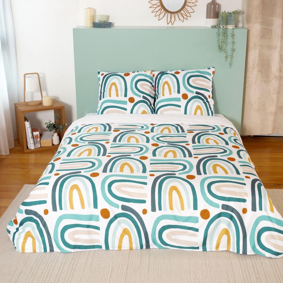 COTE DECO Parure de lit Alhambra - Microfibre 72 g/m² - 220 x 240 cm