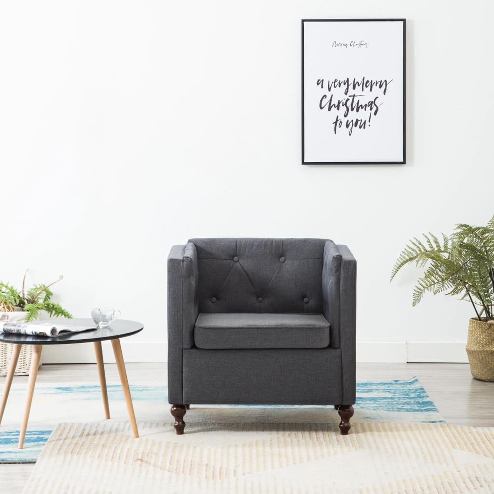 Voir la diapositive 1 : VIDAXL Fauteuil gris fonce tissu