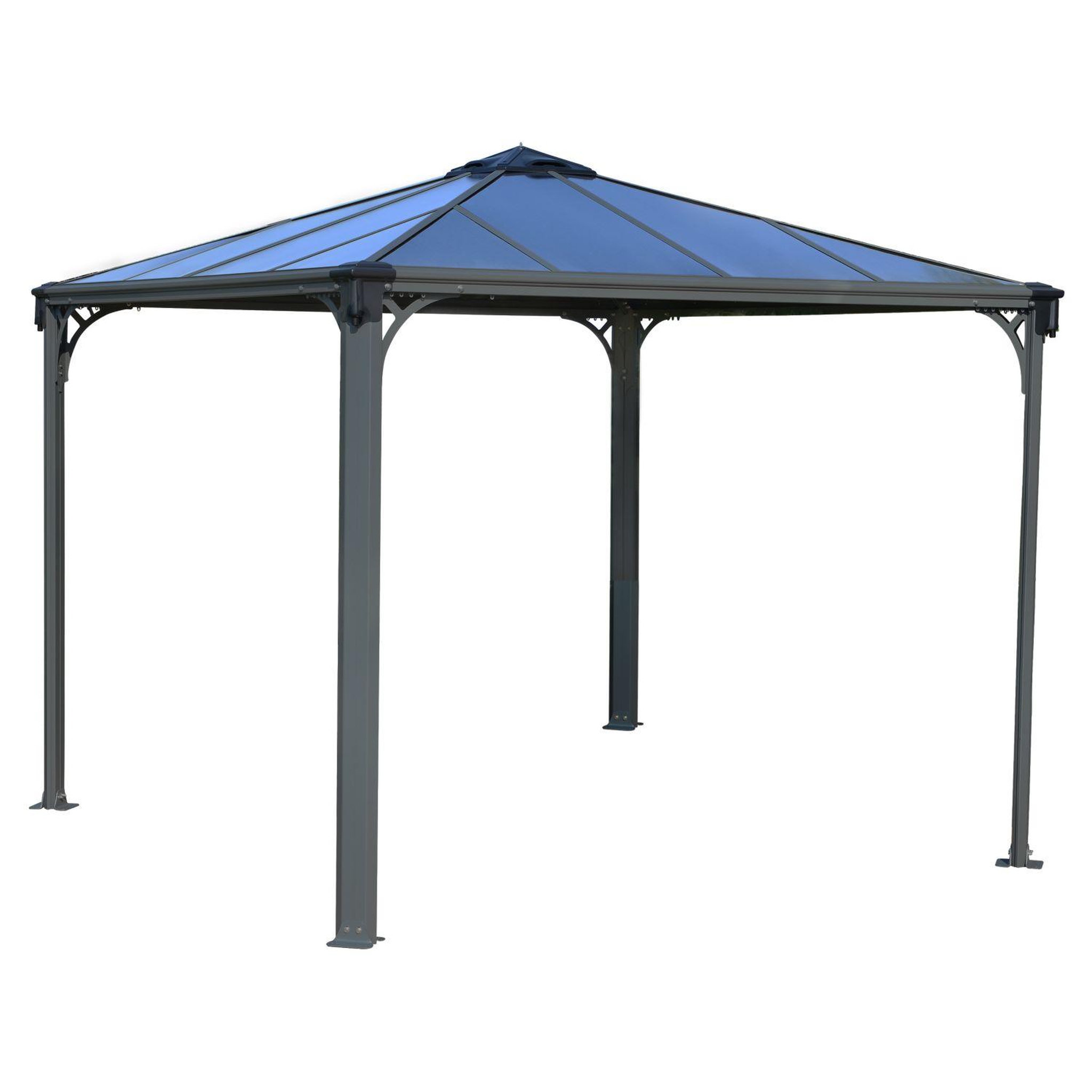 CHALET&JARDIN Tonnelle de jardin - Aluminium - Gris - 3x3m