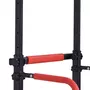HOMCOM Station de musculation multifonctions barre de traction chaise romaine hauteur réglable acier noir rouge