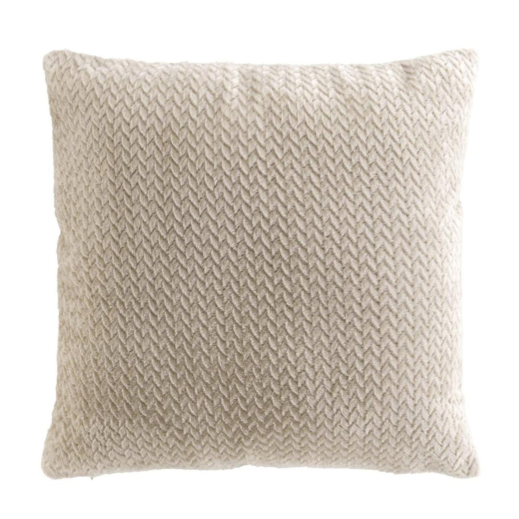 Douceur d'Intérieur Coussin déco en flanelle  flanela  45x45cm beige