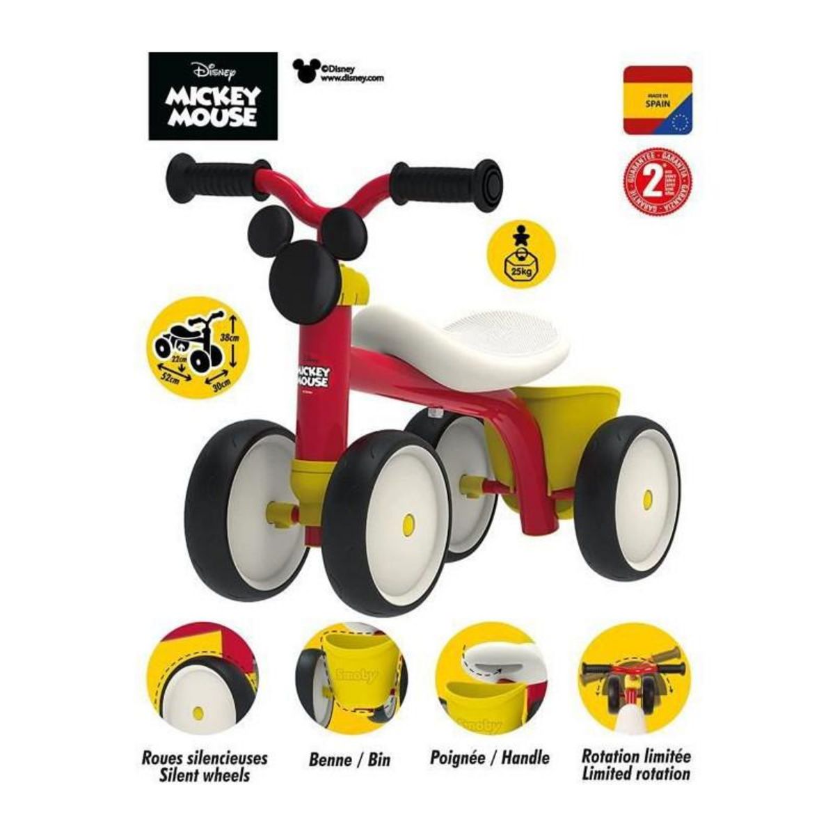 SMOBY mickey porteur rookie