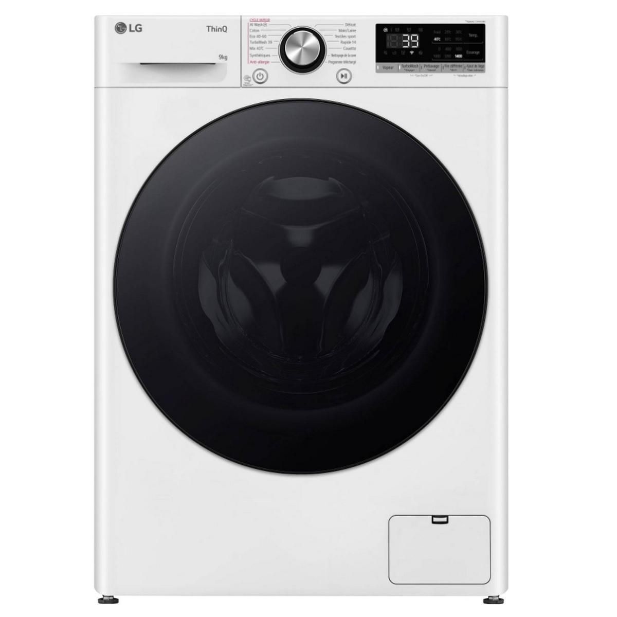LG Lave-linge hublot 9kg 1400 tours/min blanc - F94R76WHST