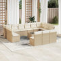 Voir la diapositive 1 : VIDAXL Salon de jardin avec coussins 14 pcs beige resine tressee