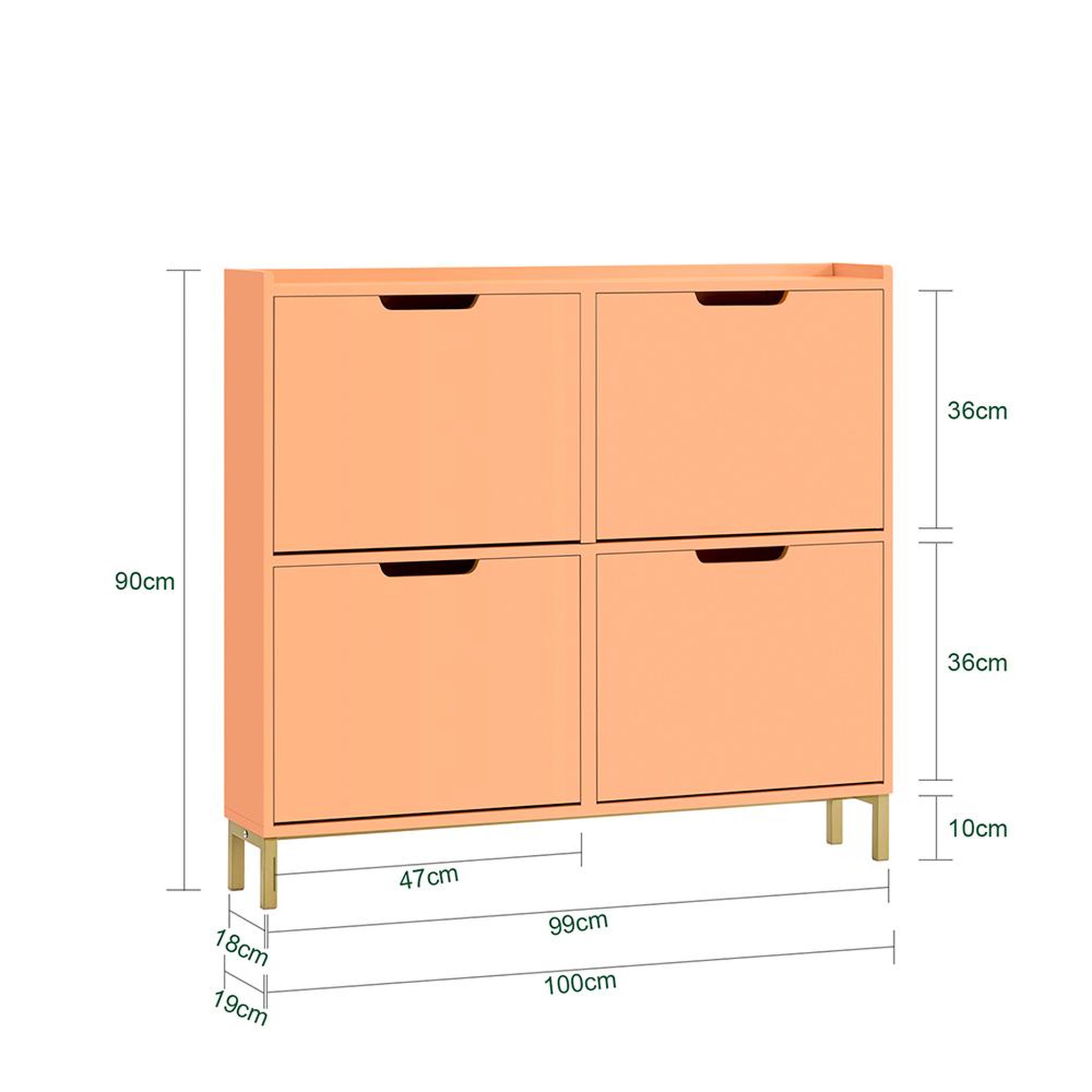 Voir la diapositive 3 : SOBUY SoBuy - Meuble À Chaussures 4 portes - Minimaliste - FSR100