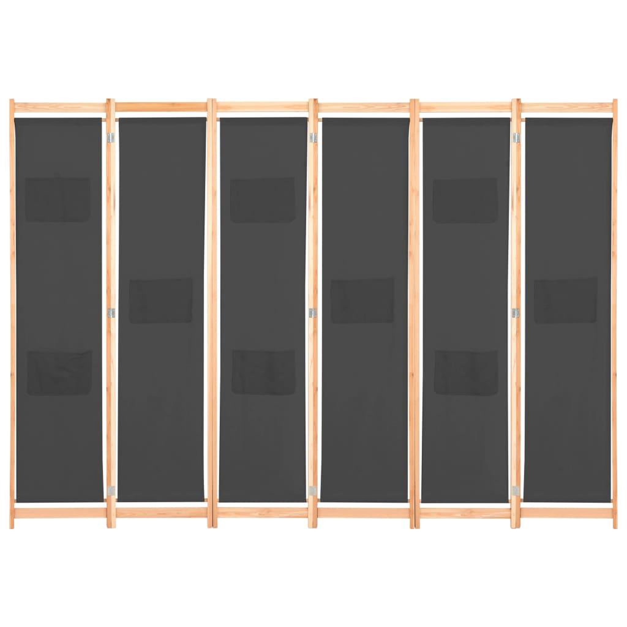 Voir la diapositive 2 : VIDAXL Cloison de separation 6 panneaux Gris 240 x 170 x 4 cm Tissu