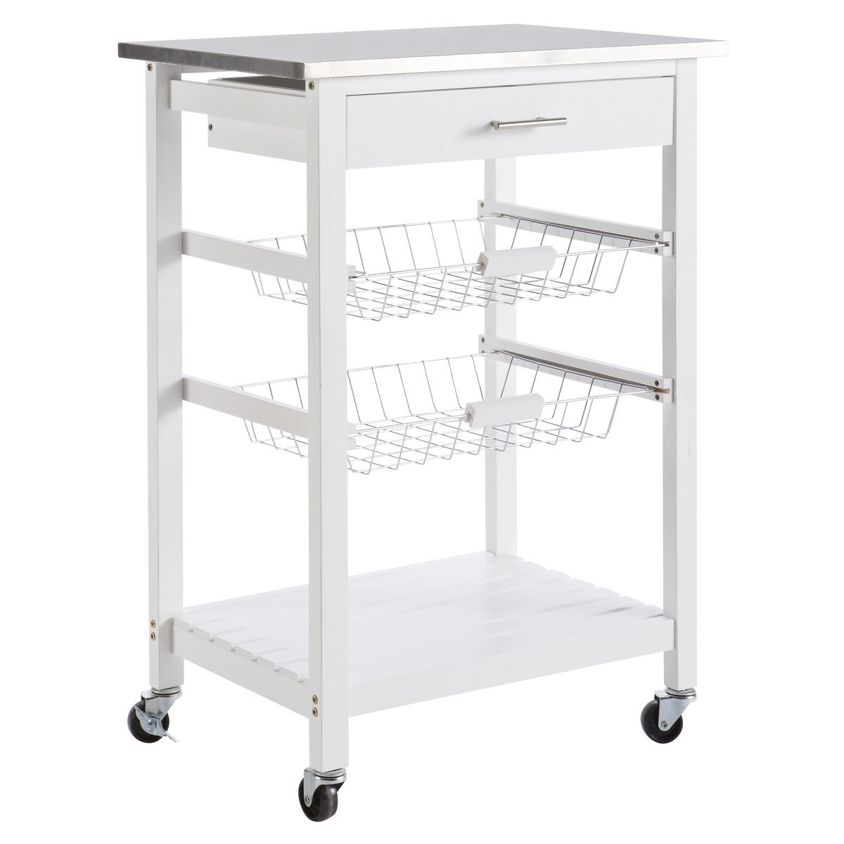 Desserte à roulettes 2 paniers 1 tiroir L40 x P60 x H85 cm DONUTS