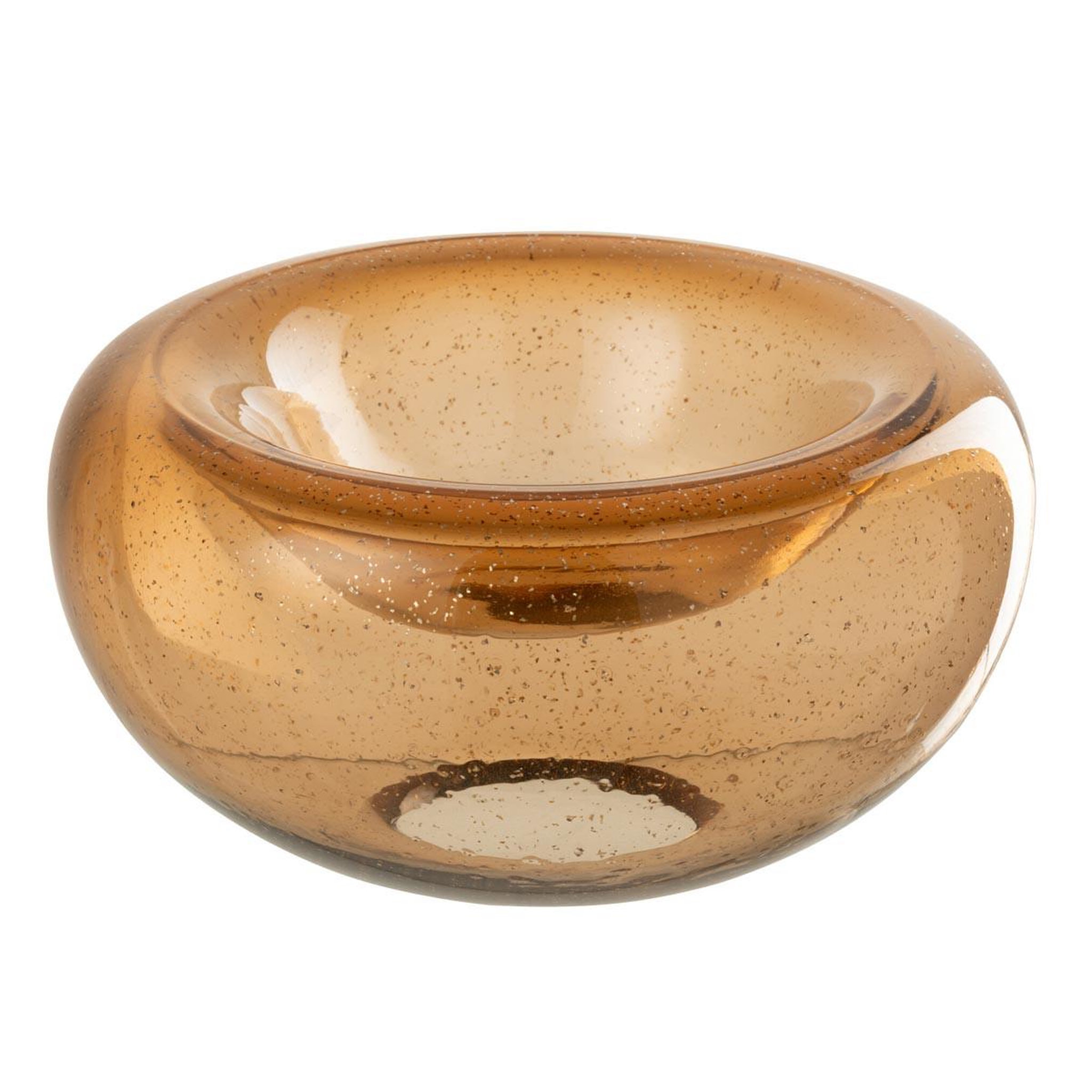 J-LINE Coupelle déco en verre  carol  26cm caramel