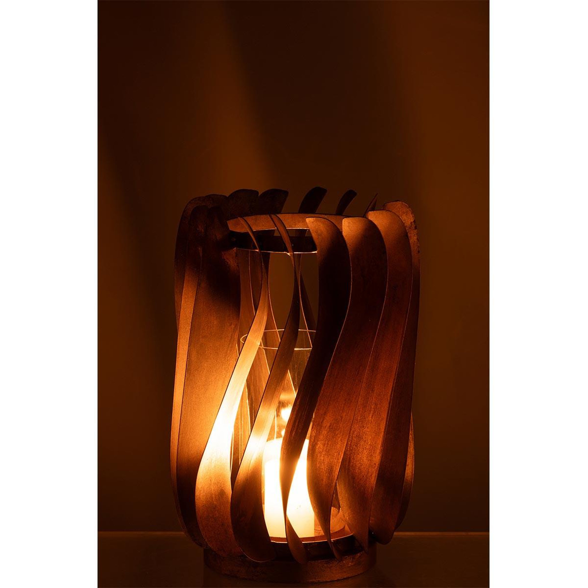 Voir la diapositive 3 : J-LINE Photophore Design en Métal  Tina  26cm Or