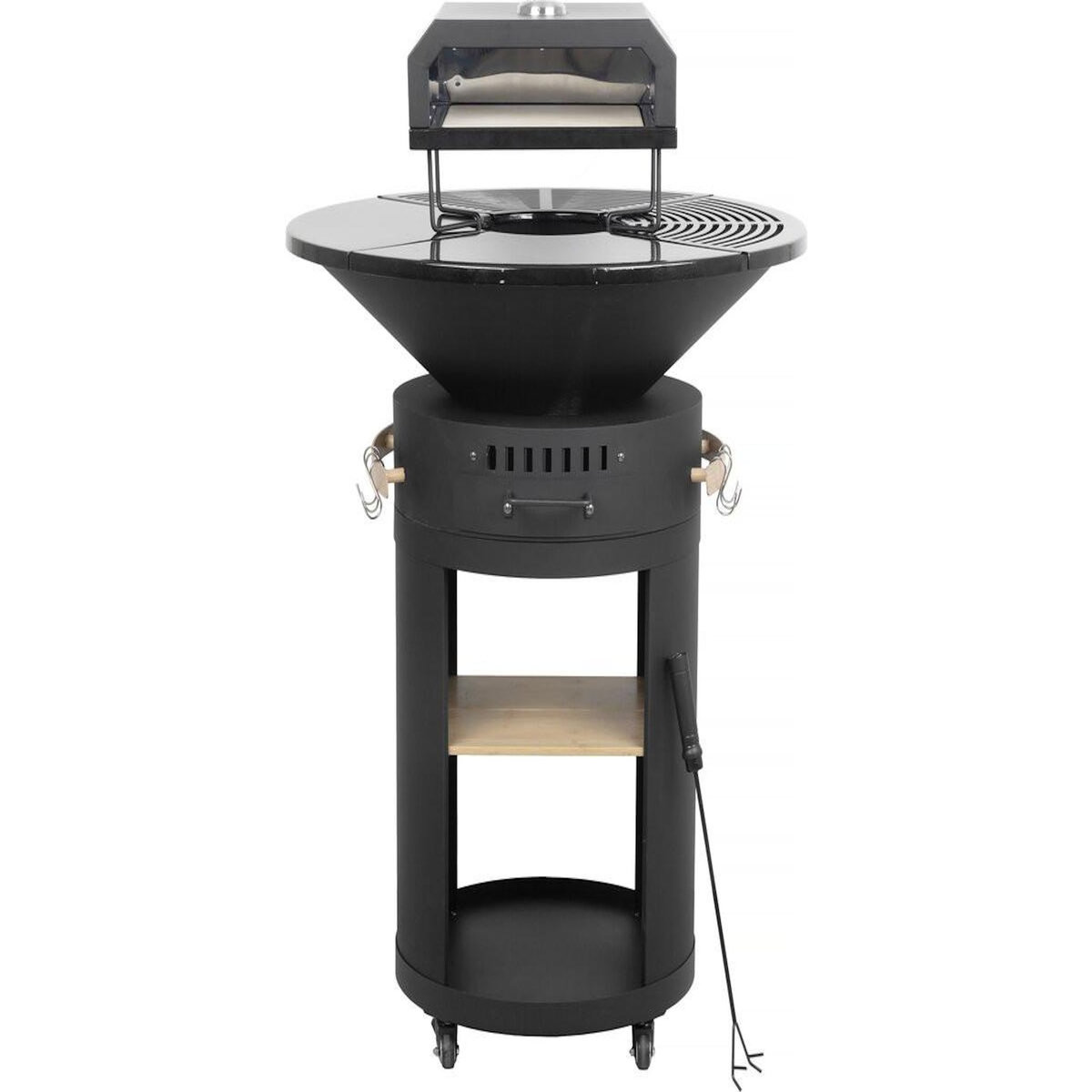 Habitat et Jardin Barbecue plancha brasero avec four à pizza  César premium - Ø 81 cm - Noir