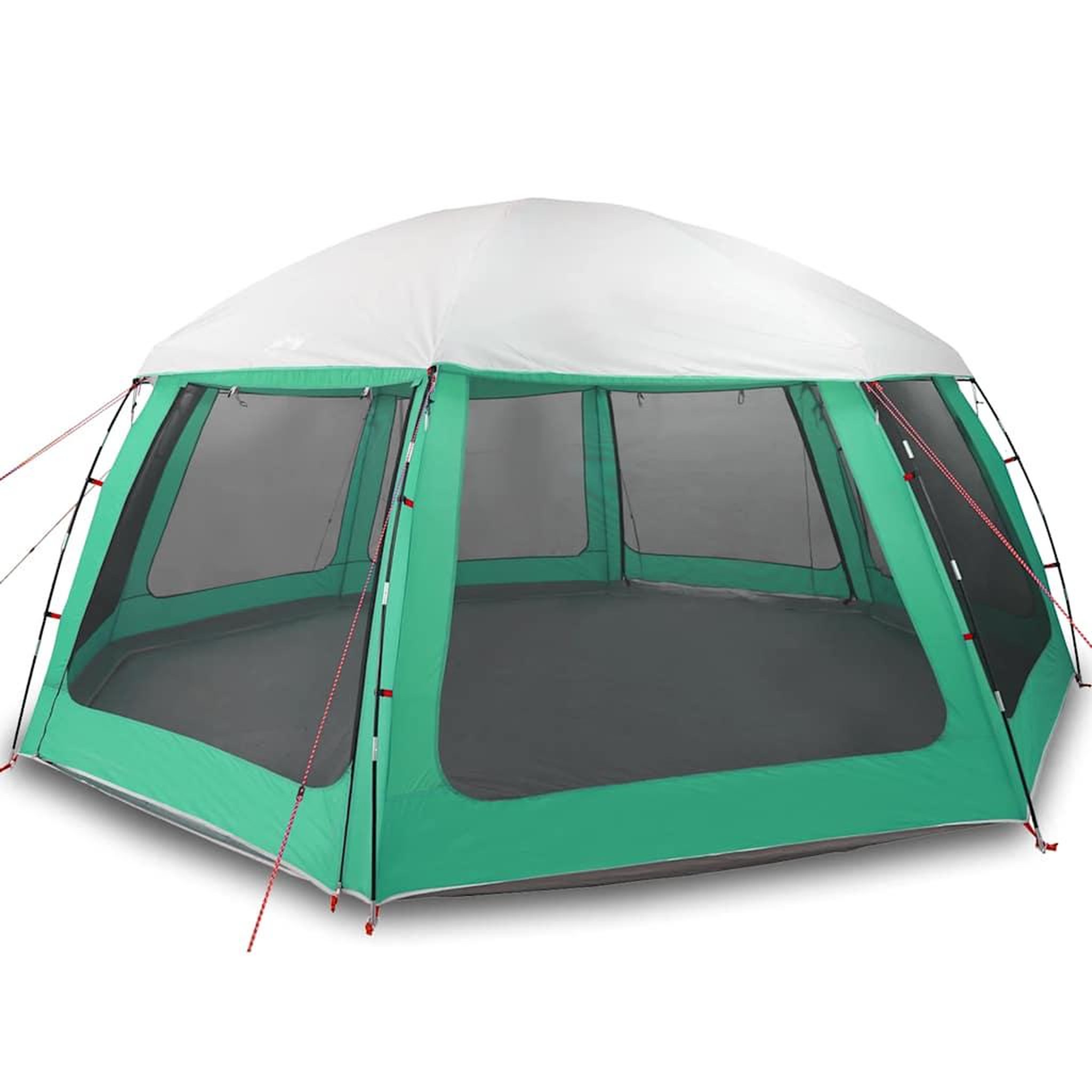 Voir la diapositive 2 : VIDAXL Tente piscine toit amovible parois maille vert d'eau 612x612 cm