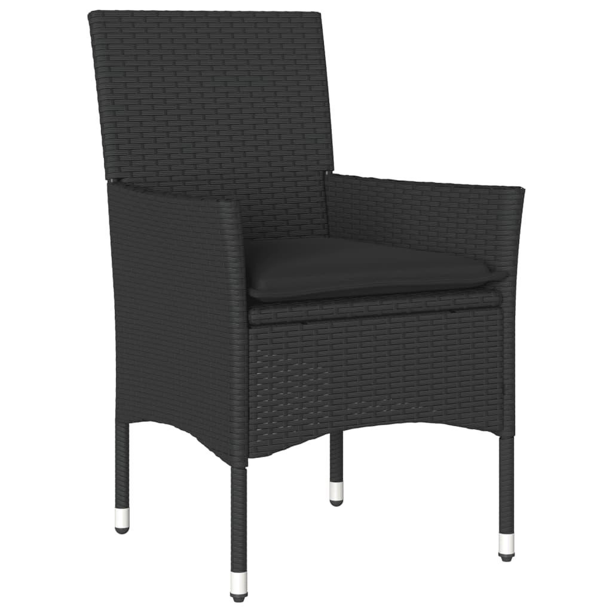Voir la diapositive 3 : VIDAXL Ensemble a manger de jardin et coussins 7pcs noir rotin acacia