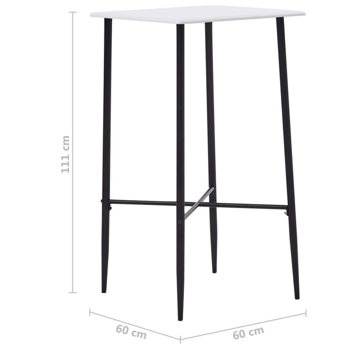 VIDAXL Table de bar Blanc 60 x 60 x 111 cm MDF