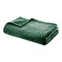 Voir la diapositive 1 : ATMOSPHERA Plaid uni ultra doux en polyester motifs feuilles effet 3D