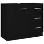 Voir la diapositive 2 : VIDAXL Armoire d'evier Noir 63x30x54 cm Bois d'ingenierie