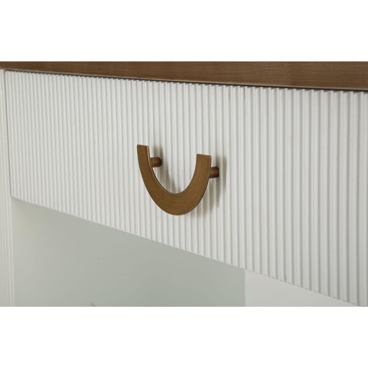 Paris Prix Console en Bois Avec 1 Tiroir  Tolosa  121cm Blanc & Naturel