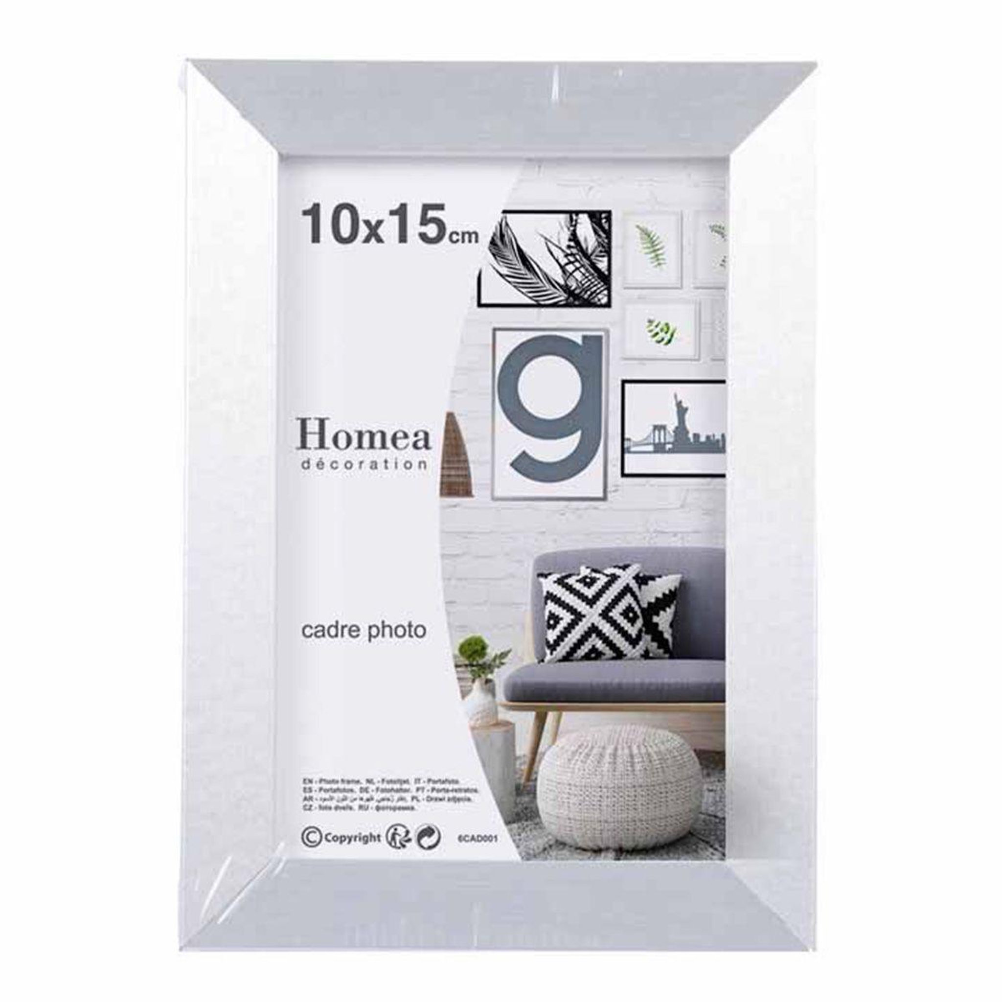 Voir la diapositive 1 : HOMEA Cadre photo déco  loft  10x15cm argent