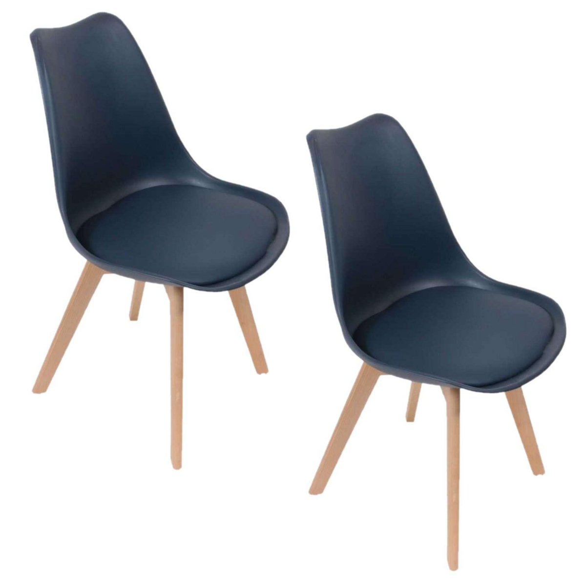 The Home Deco Factory 2 Chaises design scandinaves rembourrées Cocooning