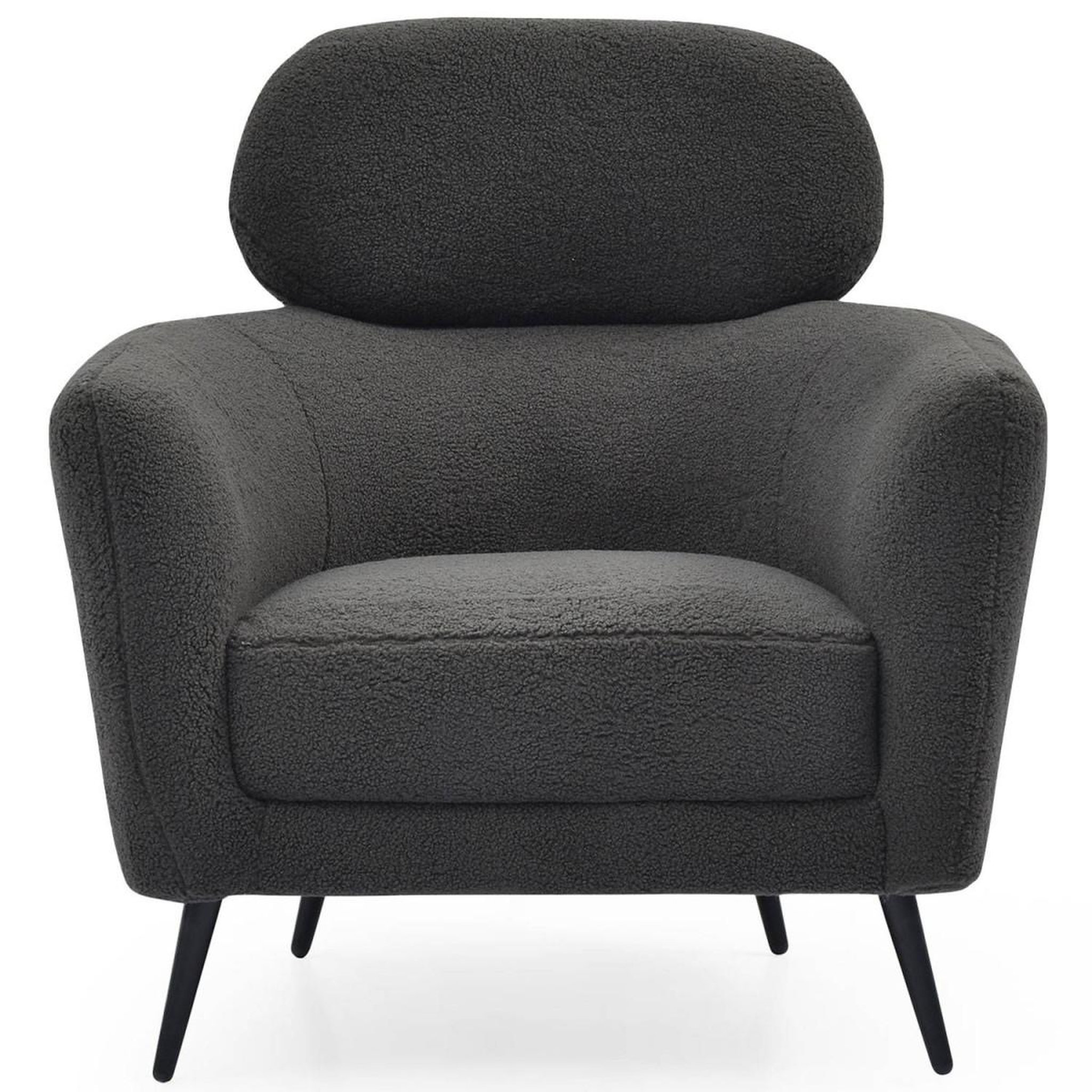 Voir la diapositive 2 : Paris Prix Fauteuil design bouclette  damien  86cm gris foncé