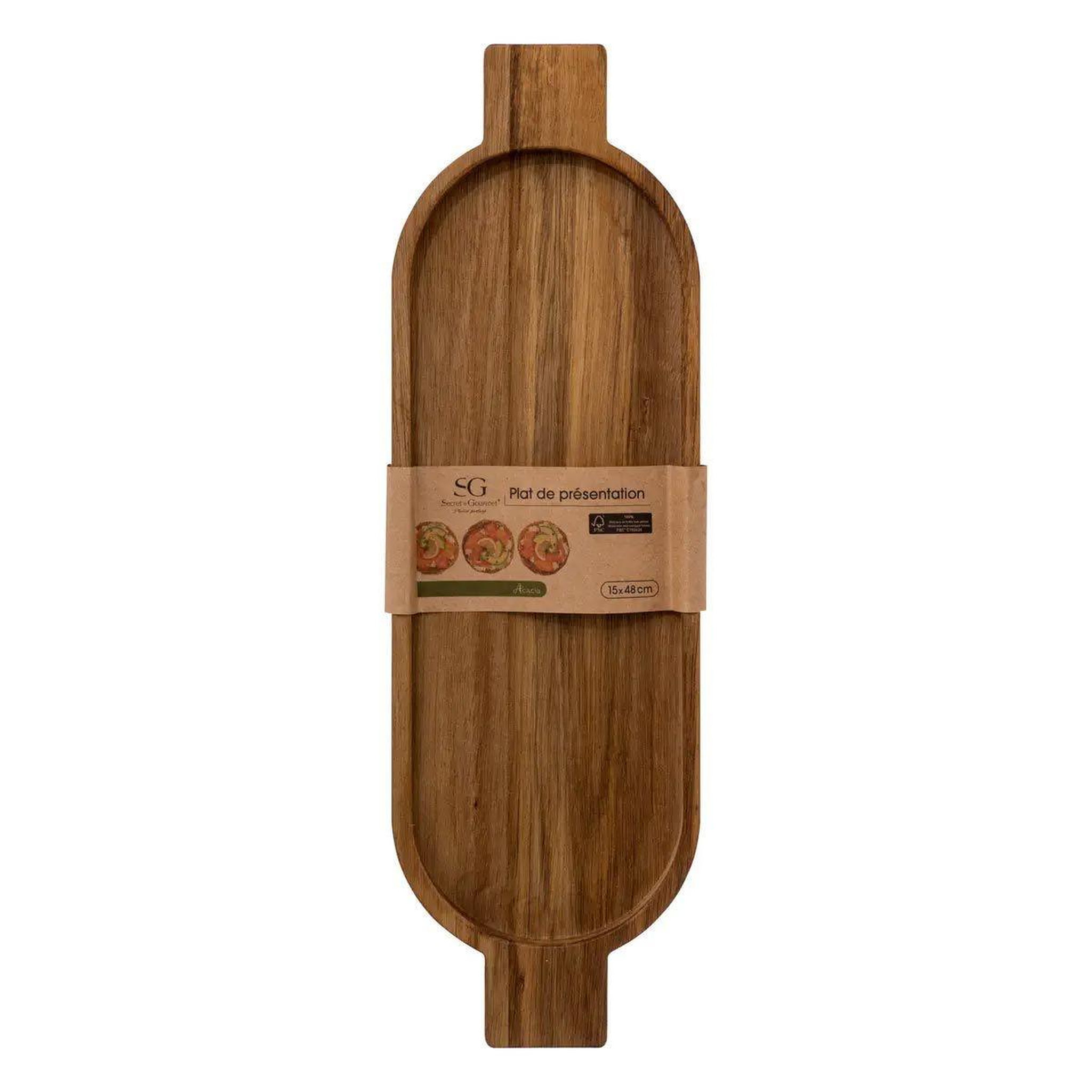 Voir la diapositive 3 : SECRET DE GOURMET Plat de présentation en bois  acacia  48cm marron