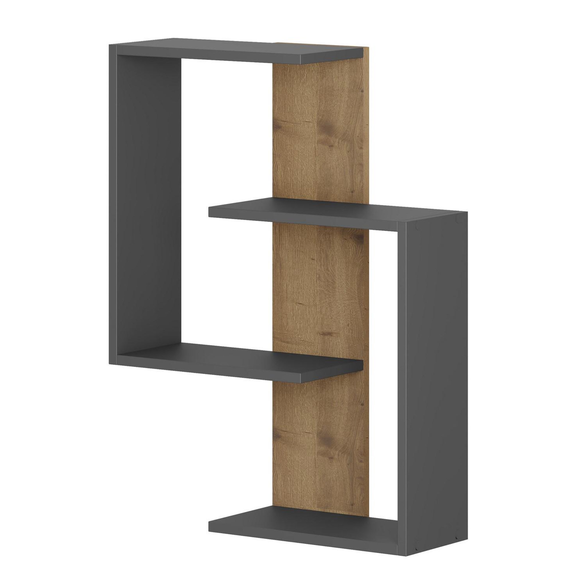 Habitat et Jardin Étagère murale en bois  paranoid  - 64 x 22 x 85 cm - anthracitechêne