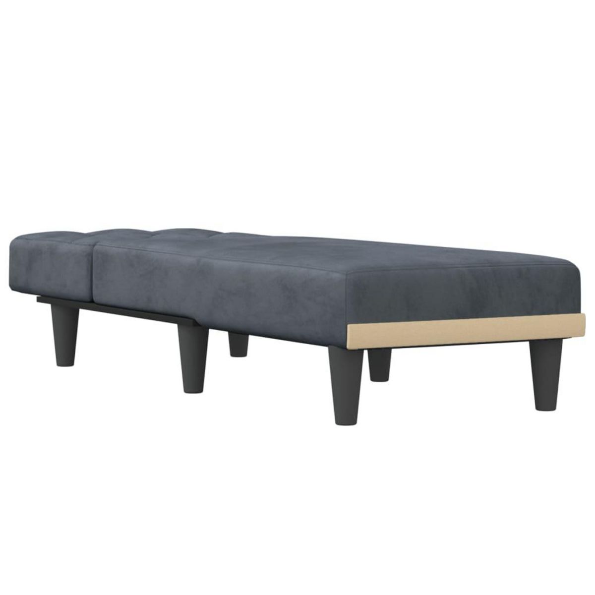 VIDAXL Chaise longue gris fonce velours