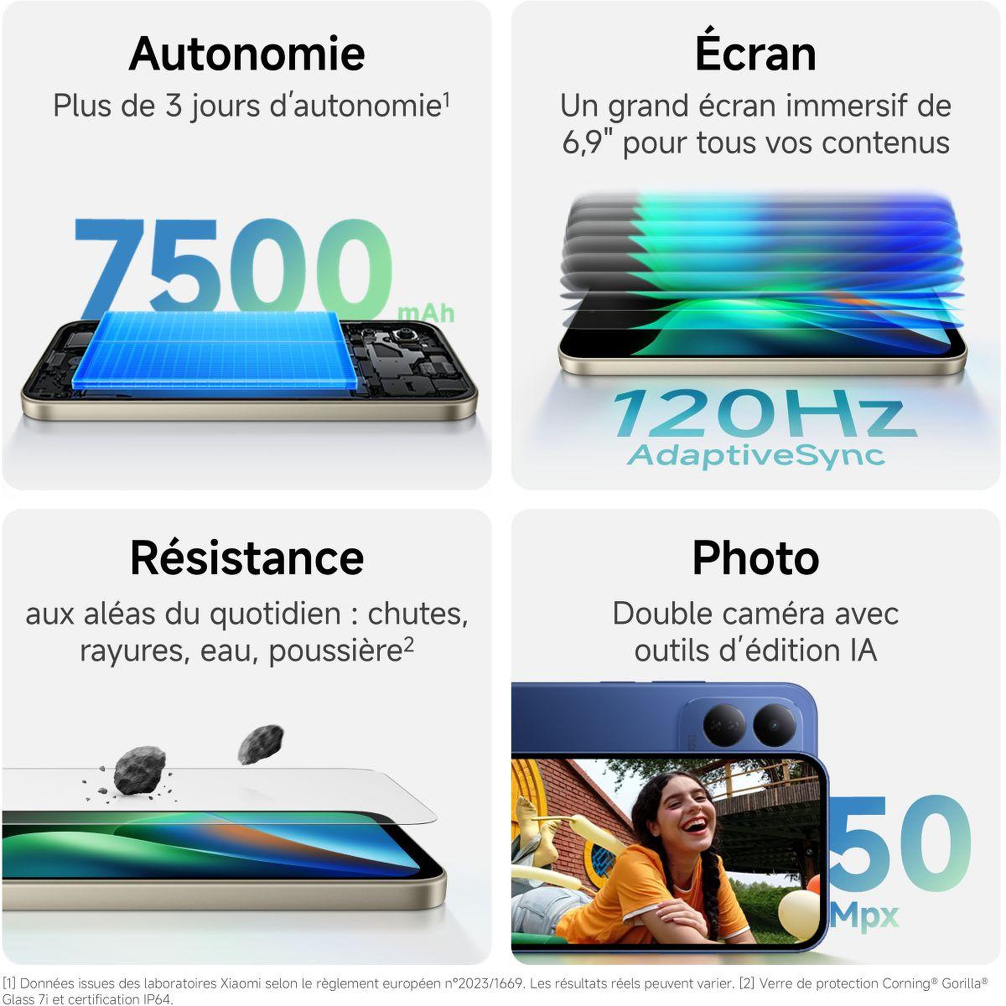 Voir la diapositive 3 : XIAOMI Smartphone Redmi 17 128Go Bleu 4G