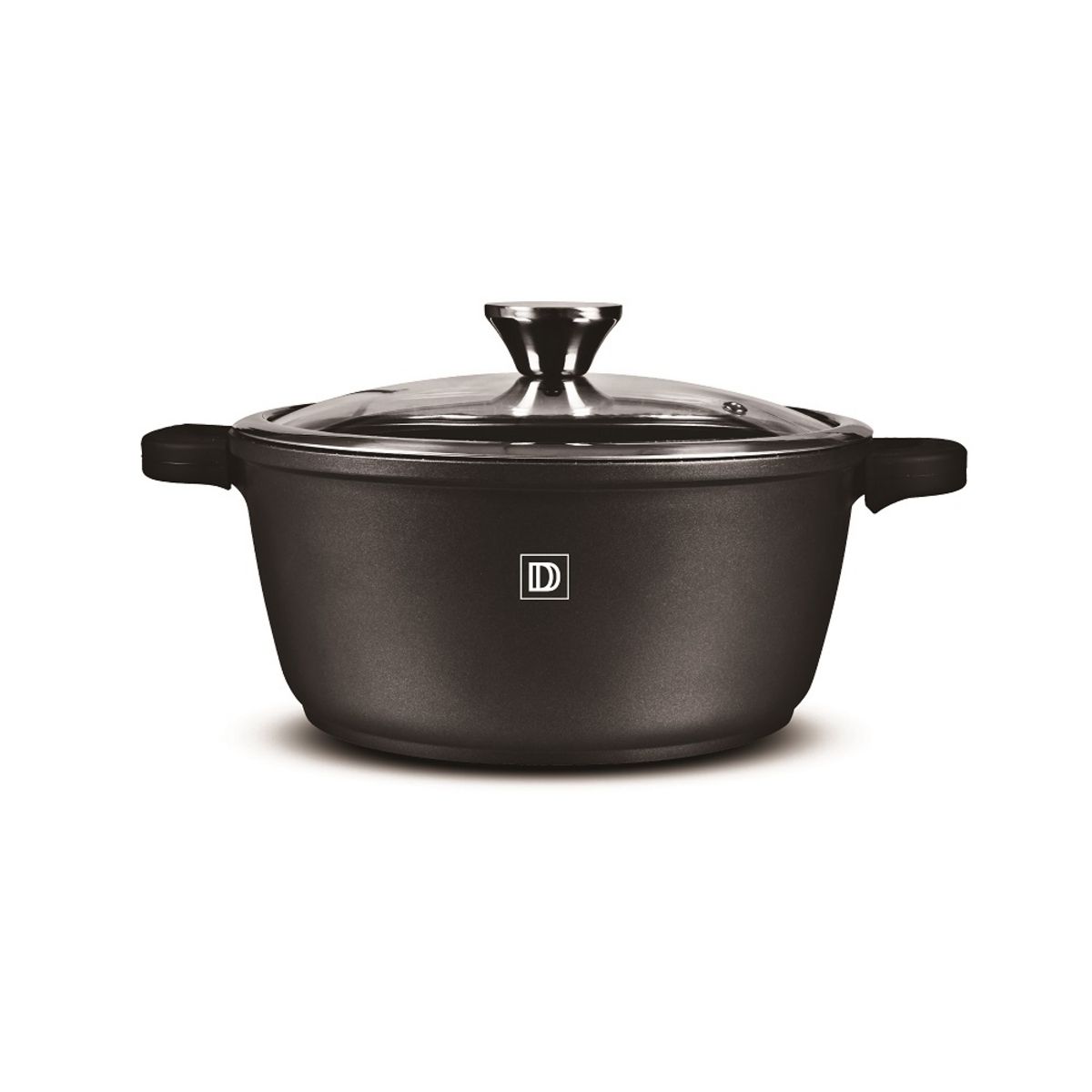 Faitout induction fonte d'aluminium 24 cm  + couvercle verre 