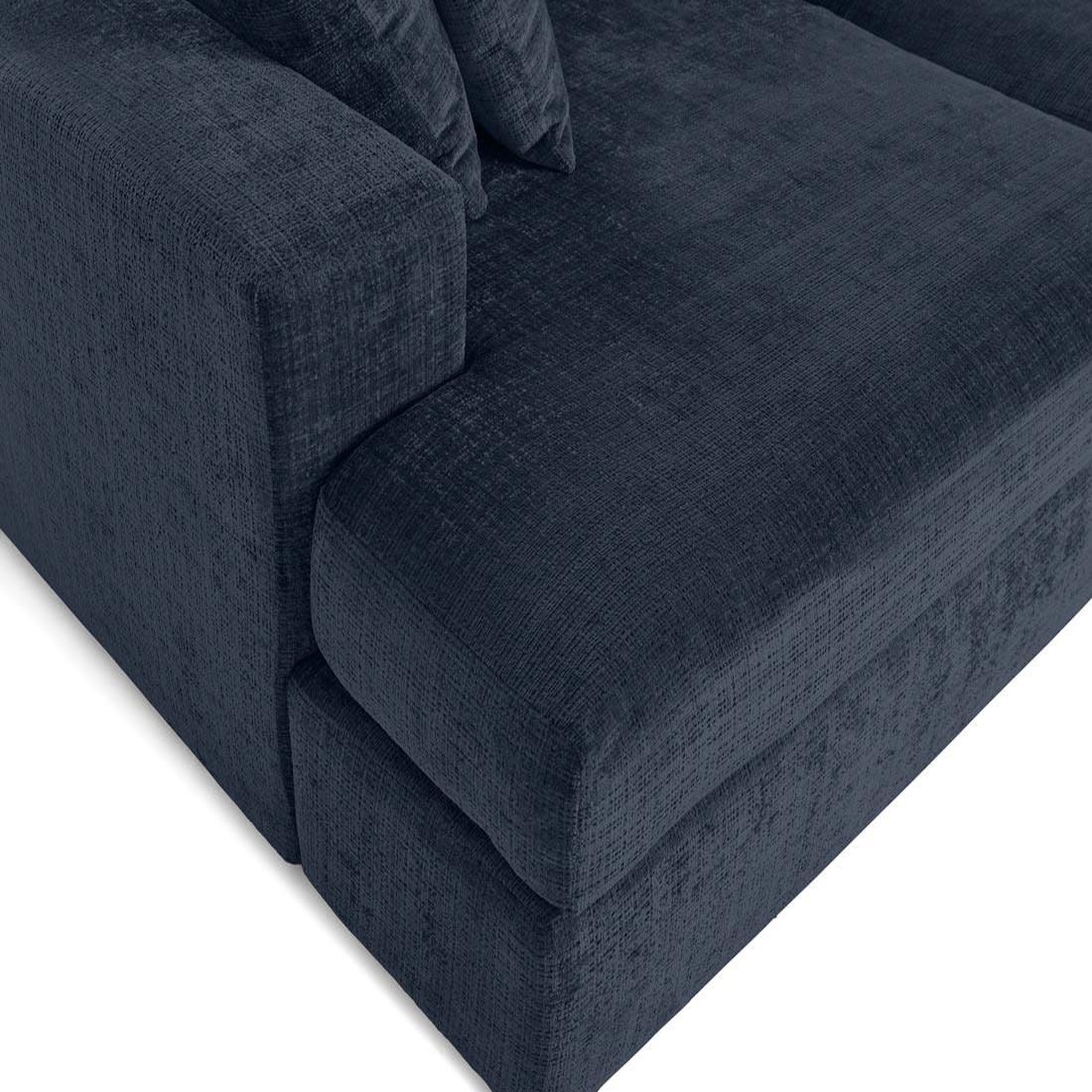 Voir la diapositive 6 : BEST MOBILIER Collins - canapé droit 4 places avec double méridienne - assise profonde - en velours texturé