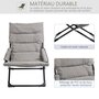 Voir la diapositive 6 : OUTSUNNY Chaise de jardin camping pliable - épais coussin amovible inclus - accoudoirs rembourrés - acier noir tissu gris