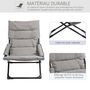Voir la diapositive 6 : OUTSUNNY Chaise de jardin camping pliable - épais coussin amovible inclus - accoudoirs rembourrés - acier noir tissu gris