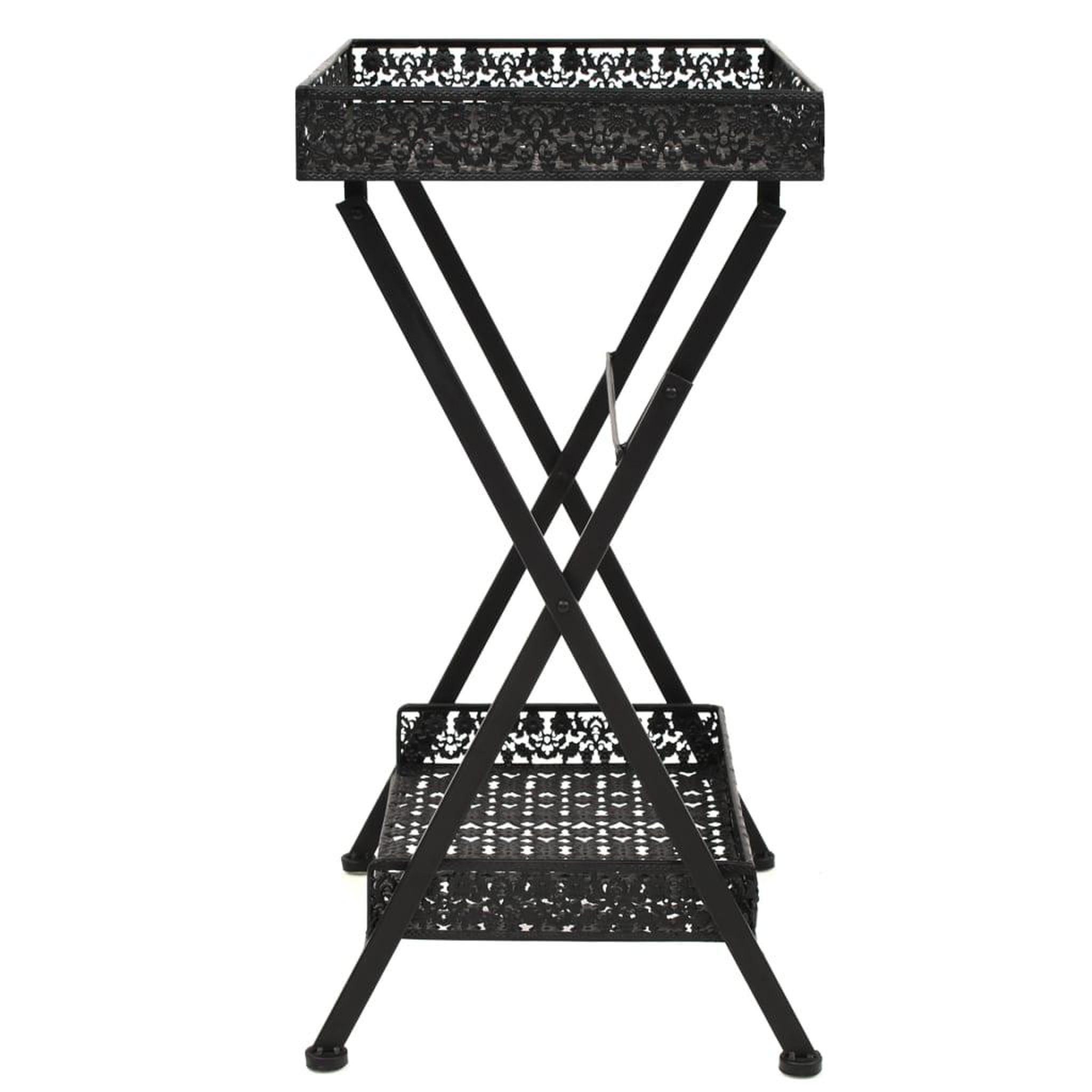 Voir la diapositive 3 : VIDAXL Table a the pliante style vintage metal 58 x 35 x 72 cm noir