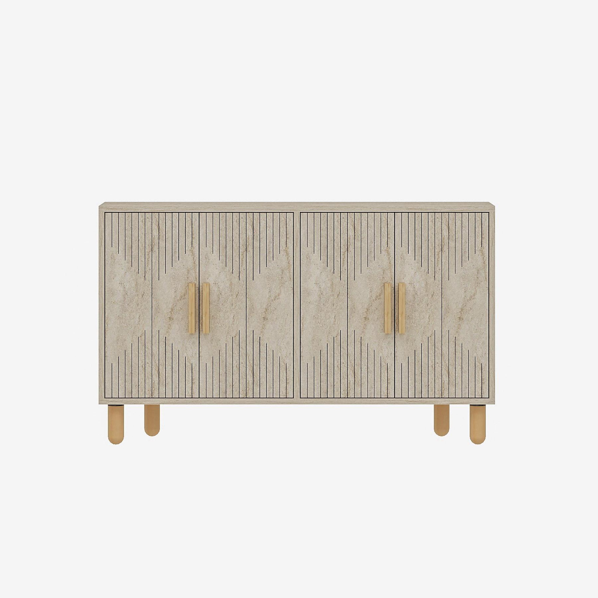 Habitat et Jardin Buffet en bois  roger  - 120 x 30 x 74 cm - travertin
