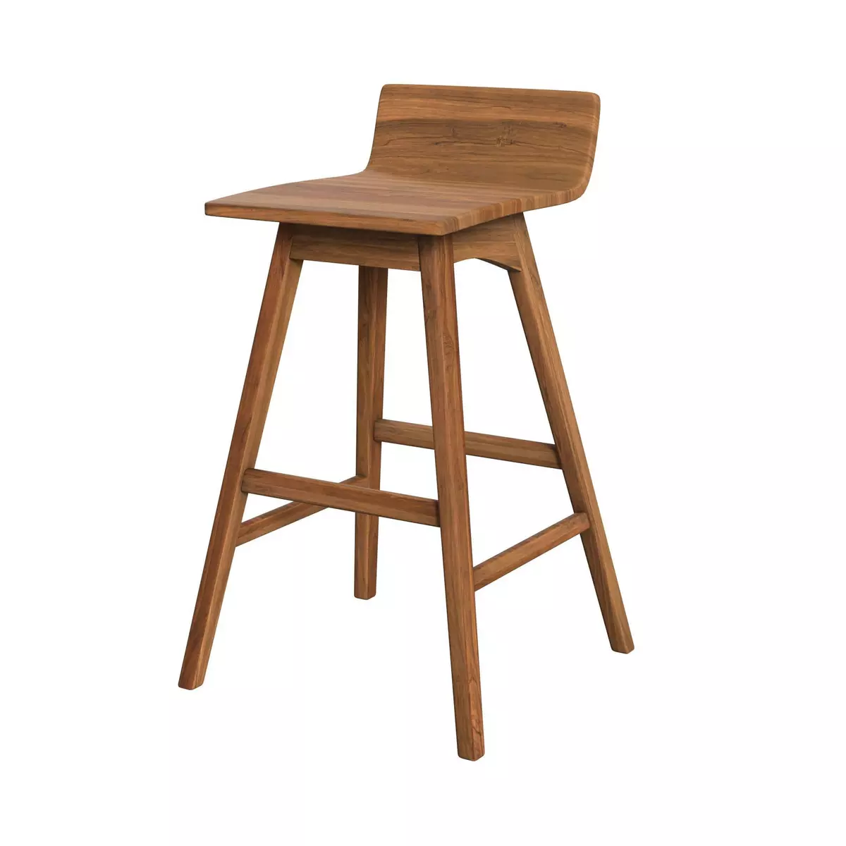 Rendez vous déco Chaise de bar Greta en bois de teck 72,5 cm