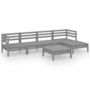 Voir la diapositive 2 : VIDAXL Salon de jardin 6 pcs Bois de pin massif Gris