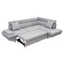 Voir la diapositive 5 : Canapé d'angle droit convertible 5 places tissu pieds bois clair MARIUS 
