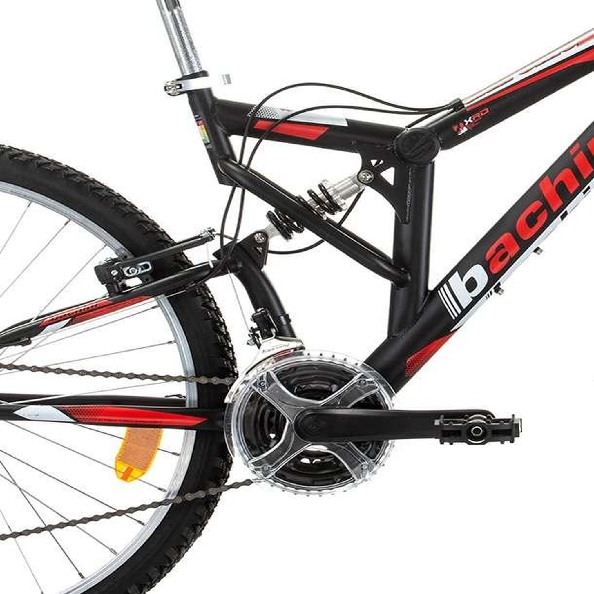 Voir la diapositive 2 : BACHINI Vélo VTT 26'' Tout Suspendu équipé de 18 Vitesses avec transmission Shimano & Freins V-Brake Alu.