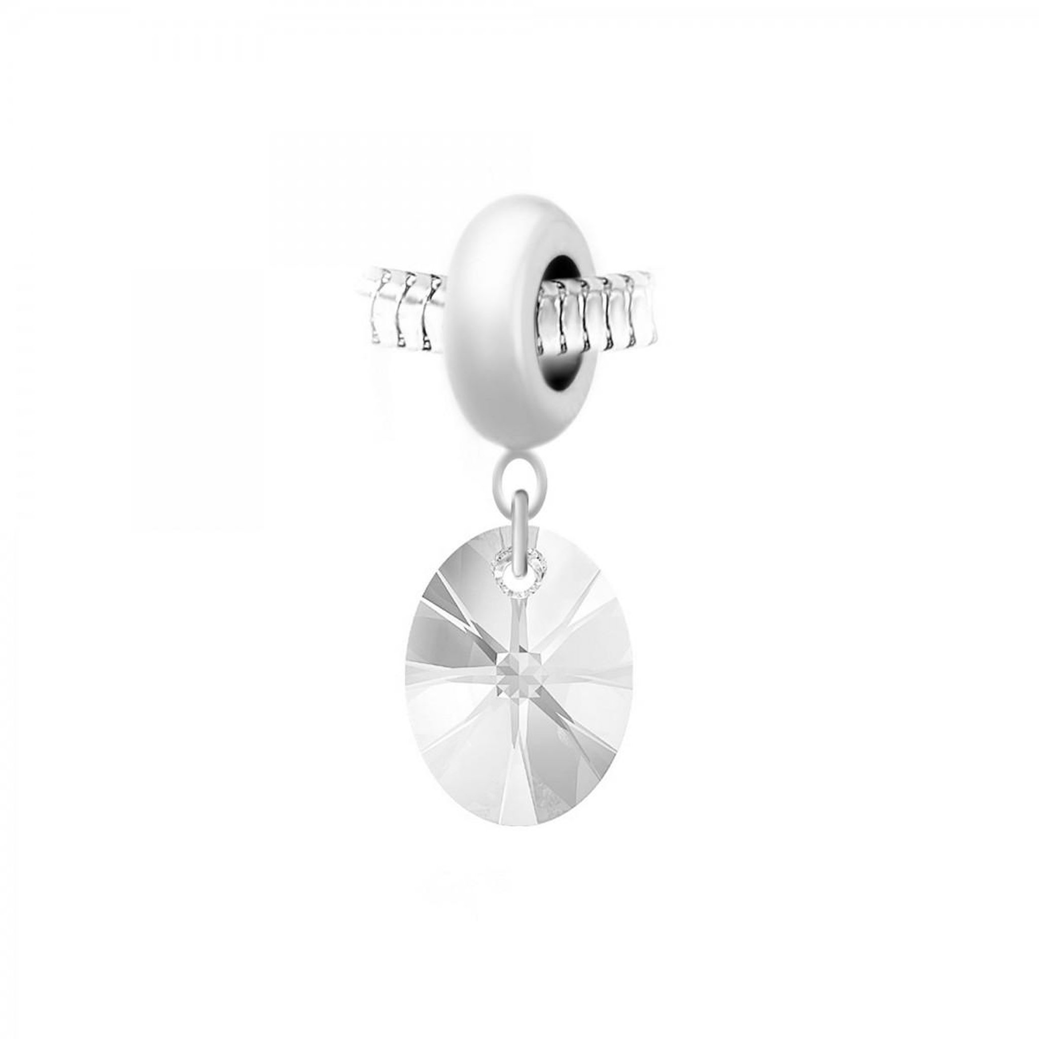 SC CRYSTAL Charm perle en acier SC Crystal orné de Cristaux scintillants