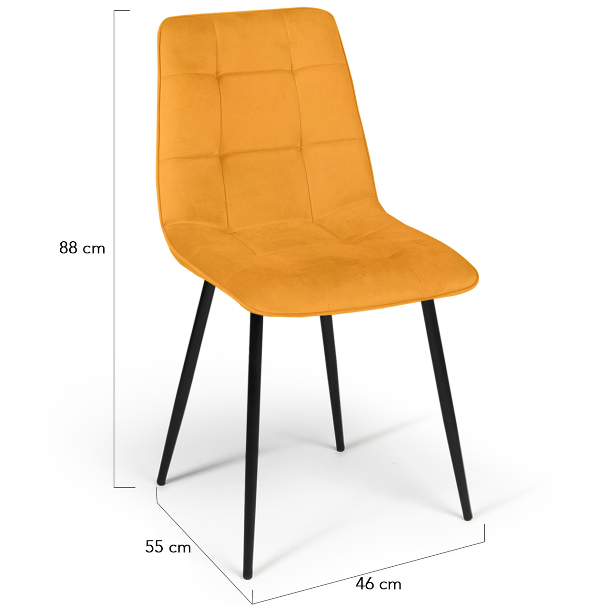 Voir la diapositive 5 : ID MARKET Lot de 4 chaises mila en velours mix color bleu x2, jaune ocre, rose