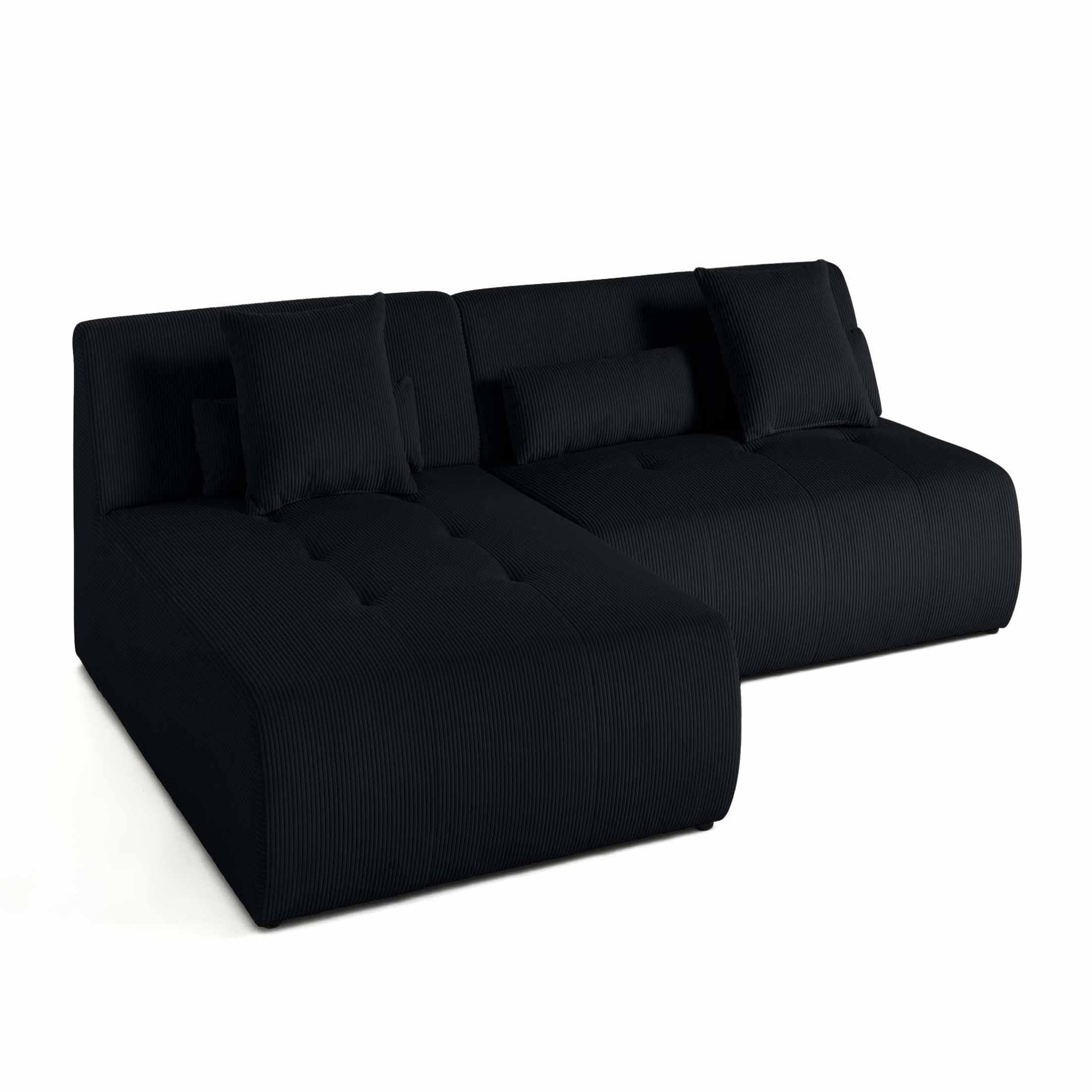 Voir la diapositive 5 : LISA DESIGN Onyx - canapé modulable d'angle réversible 4 places - en velours côtelé