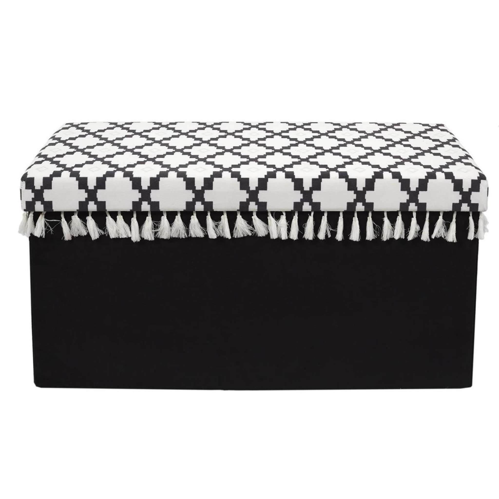 Voir la diapositive 2 : The Home Deco Factory Banc pliable & coffre  mirage  76cm noir & blanc